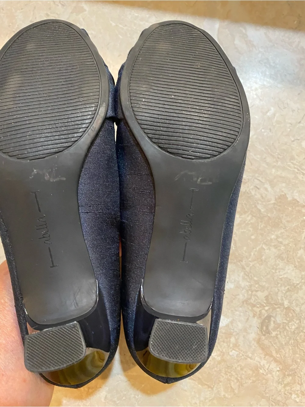 Abella Blue  Knotted Peep-Toe small heels With Cushioned Insole